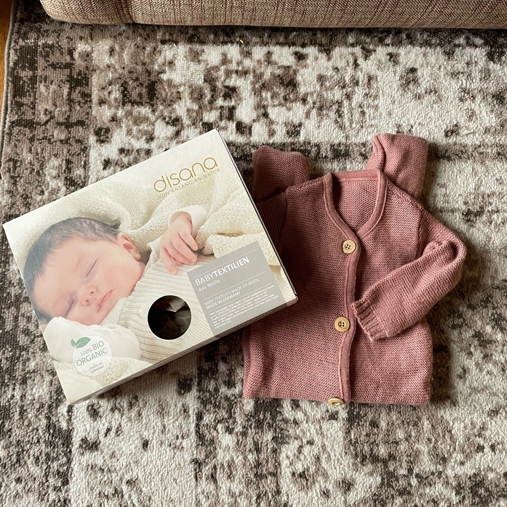 DISANA organic wool overall coverall 3-6 months ROSE made in Germany